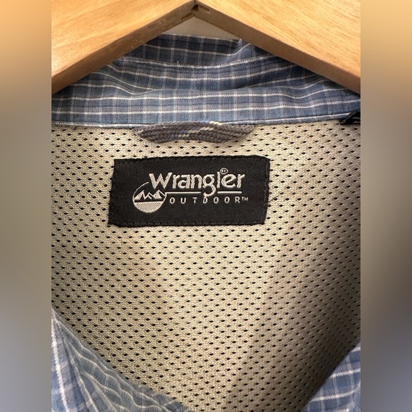 Wrangler Outdoor Men’s Button Down Shirt Size XXL Blue Short Sleeve 100% Cotton - Picture 4 of 8